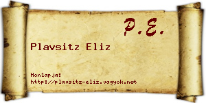 Plavsitz Eliz névjegykártya